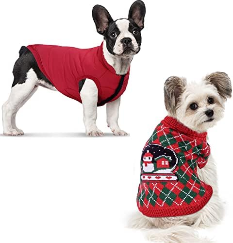 Dog Sweater de Natal, Nobleza Quente e macia Cachorro de Natal Roupa para cães pequenos de cães grandes e jaqueta de cachorro,