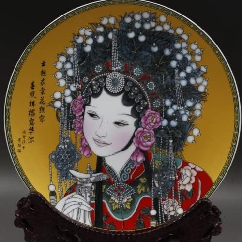 26cm Dinastia Qing Qianlong Ano Figura Plate Home Hotel Decoration Porcelain