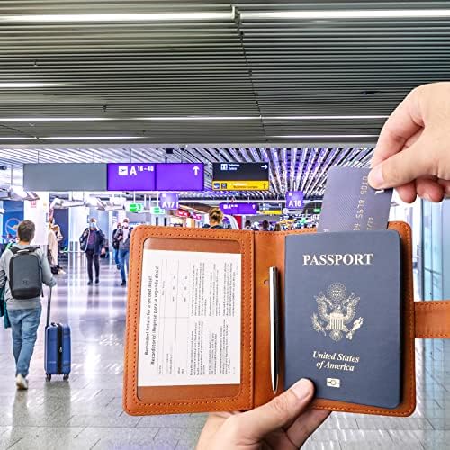 Caixa de capa de passaporte de couro GDTK