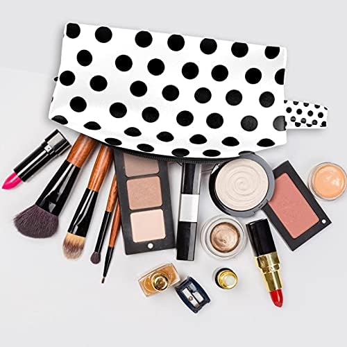 Bolsa de maquiagem Travel Bolsa Cosmética Bolsa Organizer Bag Presente para Mulheres Meninas Black Dot