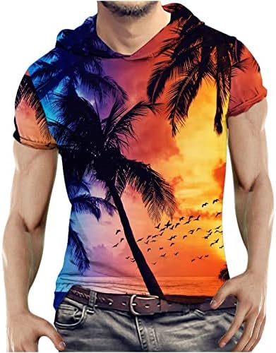 Camisas de verão para homens Hawaiian Tshirt Tropical Aloha Camisa Holida Casual Casual Manga curta Capuz Blouse Top Top