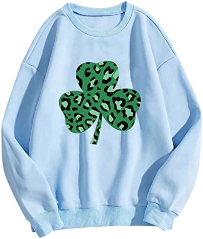 Yubnlvae Saint Patricks Day Tshirt for Women Shamrock fofo o pescoço de férias de tamanho grande