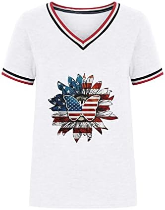 Meninas africanas de manga curta vneck algodão Independence Day Graphic Casual Soly Fit Top Tshirt para feminino 0p