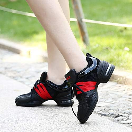AOQUNFS Feminina Jazz Sneakers Sneakers Lace-up Walking Dance Shoes, Modelo B55