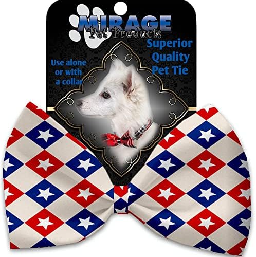 Acessório patriótico de colar de gravata de pet starts stars de animais de estimação com velcro