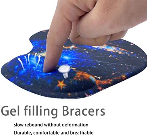 Galaxy Star Ergonomic Mouse Pad com descanso de pulso em gel para crianças adolescentes trabalhadores meninas, almofadas de mouse