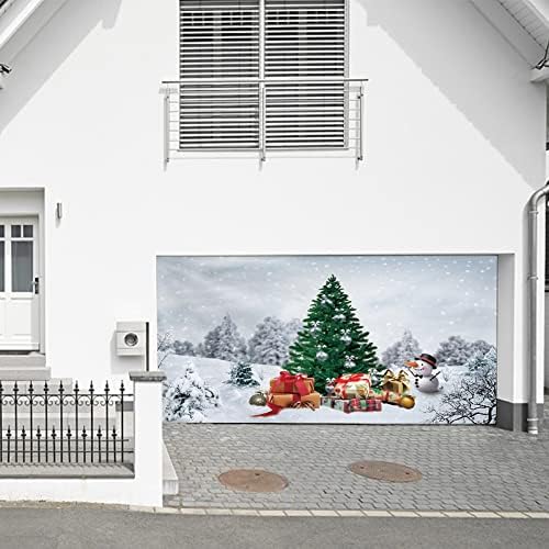 Próximo tempo de Natal de Natal porta de garagem ao ar livre Tapestry Pano de férias decoração de pano de fundo combinando