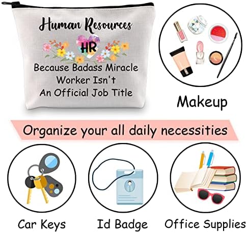 JXGZSO HR Bags de maquiagem Recursos humanos Presente Diretor de RH Presente porque o Miracle Miracle Worker não