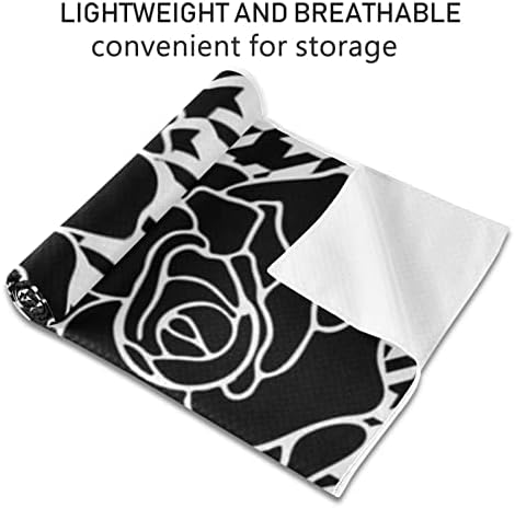 Aunhenstern Yoga Blanket Roses-Black-Houndstooth-Plail-Plail Towel Yoga Mat Toalha