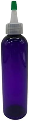 Fazendas naturais 4 oz Purple Cosmo BPA Garrafas grátis - 3 pacote de contêineres vazios recarregáveis ​​- óleos essenciais - cabelo - aromaterapia | Capinha natural de Yorker com ponta verde - feita nos EUA