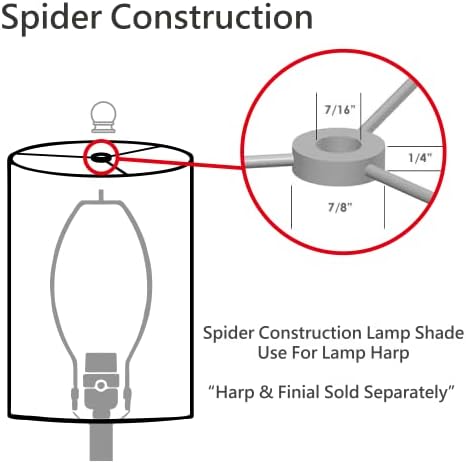 Aspen Creative 32042 Transition Declack Empire Shape Spider Construction Lamp Shade em Off White, 15 de largura