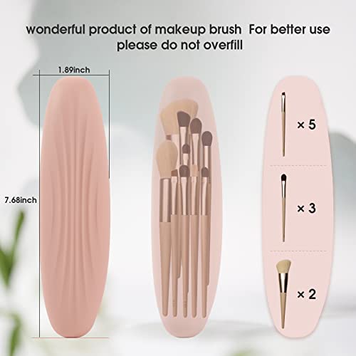 Surco de escova de maquiagem de silicone, Pipuha Silicone Cosmetic Travel Bag para produtos de higiene pessoal de tamanho de viagem