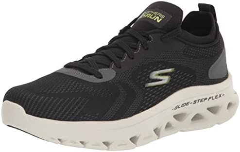 Skechers masculino Gorun Glide Staep Flex-Athletic Workout Sapatos de caminhada com tênis de espuma resfriada a ar, preto/limão,