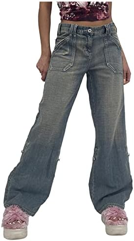 Calça de carga feminina keusn folggy plus size calça larga de pára -quedas larga de baixa cintura y2k calças de corredor folgadas com bolsos de rua