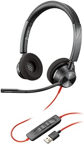 PLANTRONICS - BLACKWIRE 3320 USB -A - fone de ouvido com fio e orelha dupla com microfone de boom - USB -A para se conectar ao