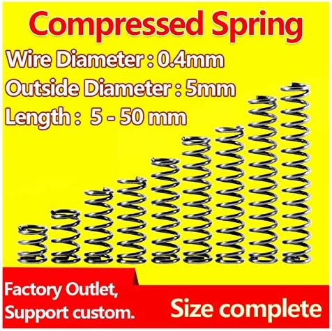 AHEGAS SPRINGS COMPRIMENTO Spring Pressão Retorno Release da mola de mola Diâmetro de ponto de mola de 0,4 mm / diâmetro externo 5mm)