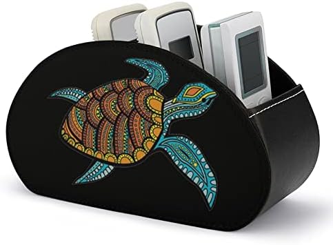 Organizador de mesa de couro de controle remoto da tartaruga marinha para suprimentos remotos de suprimentos de escritório
