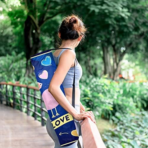Saco de transportador de tapete de yoga de pássaro azul com alça de ombro de ioga bolsa de ginástica bolsa de praia