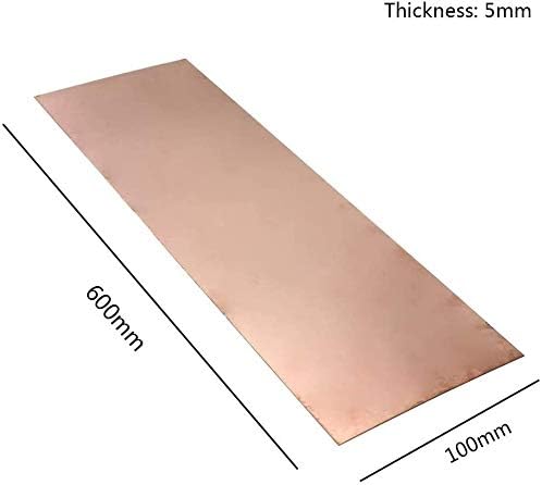 Folha de cobre Huilun Folha de cobre 4mm 100 mm x 600 mm de metal desligado placas de latão primordial