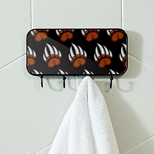Lyetny toalheiro de toalhas de parede Montada com toalha de toalha decoração de banheiro decoração de roupão de banheira roupas de casaco Grizzly urso garra de banheira laranja de toalha Organizador de armazenamento