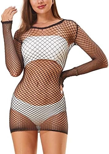 Lemon Girl feminina de lingerie feminina malha quimise de manga comprida Babydoll