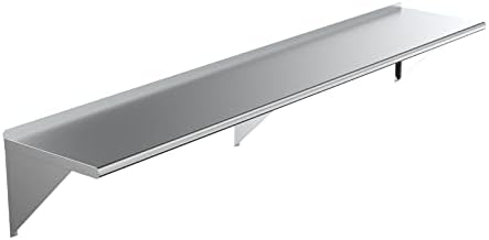 Amgood 96 Long x 18 Prateleira de parede de aço inoxidável profundo | Certificado NSF | Prateleiras de metal de aparelhos