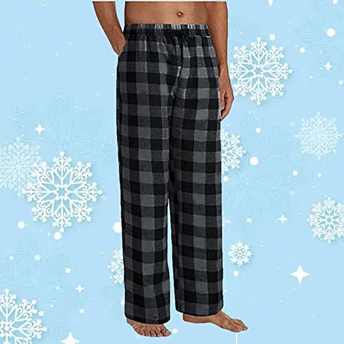 Calças de pijama masculino moda xadrez pjs calça elástica cintura solta esporte casual corredor calça caseira