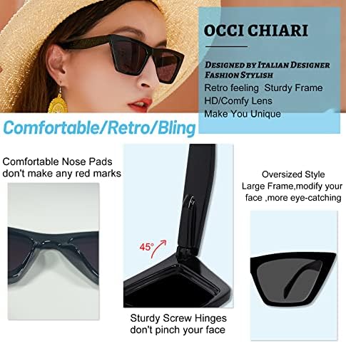 Occi Chiari Bifocal Sunglasses Glasses Reading Mulheres Leitores de óculos de sol grandes Proteção UV Proteção ao ar livre 1.0 1.5 2,0 2.5 3.0 3.5