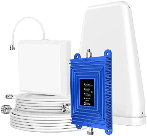 Home 5G 4G Celular Signal Signal Booster | Cobrir até 4.500 pés quadrados | O aumento da banda 2,4,5,12,13,17,25 e 66 para todas as operadoras dos EUA Verizon, AT&T, Straight Talk, U.S. Cellular, Metro PCs, Sprint | FCC aprovado