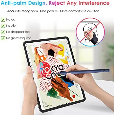DTTO iPad Pro 12.9 6 /5 / 4ª / 3ª geração Caso 2022/2021/2020/2018, estojo de fólio de couro premium marrom com caneta caneta azul