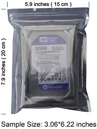 50pcs Bag antistático selvagem 15x20cm/5.9x7.9inch, bolsa anti -estática premium para SSD HDD e outros dispositivos eletrônicos