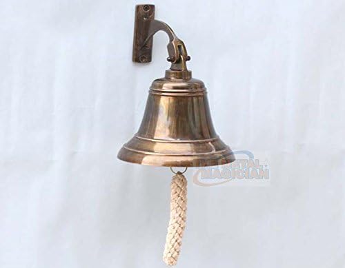 6 Soll Brass Bell Quality Marine Monted Ship Antique terminando o sino pendurado perfeito para o jantar, interior, externo,