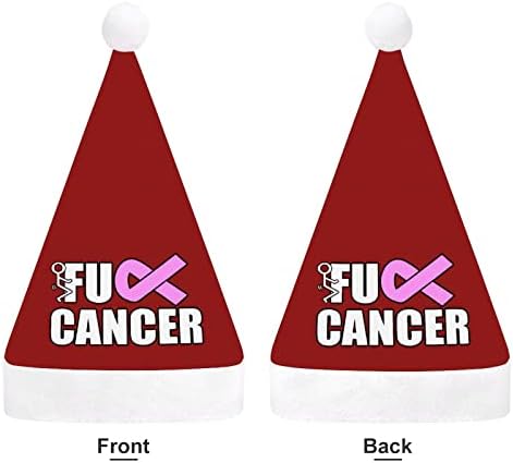 Foda -se o câncer engraçado chapéu de Natal de Natal para adultos unissex Comfort Classic Xmas Cap para férias de festa