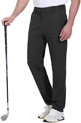 Calças de golfe de rdruko masculino masculino de vestido casual leve seco seco com bolsos