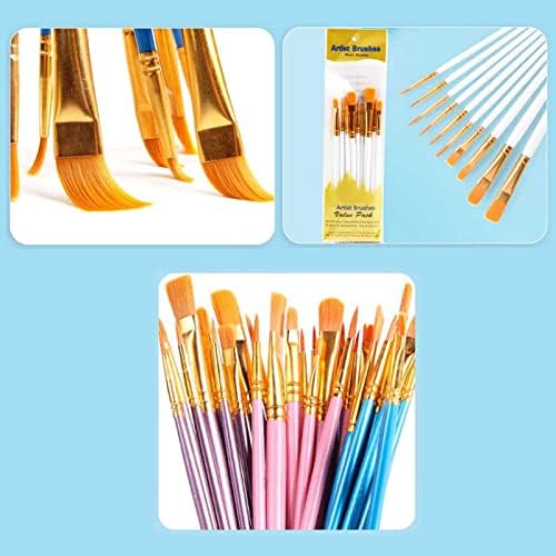 Pincéis de tinta conjunto - 10pcs pinturas acrílicas kit redonda redonda de cabeça plana de cabeça plana pincéis de artistas de artesanato de desenho de artesanato de arte suprimentos