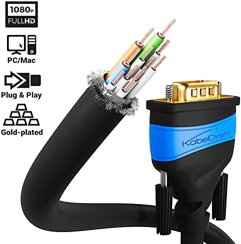 Kabeldirekt-20 pés-cabo VGA para máxima qualidade de vídeo graças a condutores de cobre de alta pureza
