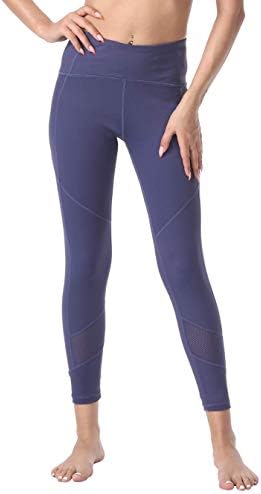 Rocorose Women's Yoga Calças de cintura alta levantamento de barriga Exercício de controle de barriga Exercício de exercícios com leggings com bolsos