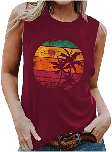 Caminhada de colete superior de ajuste relaxado e solto para feminino Summer Summer Fall Crew Vneck Neck Neck Cotton Camiseta gráfica