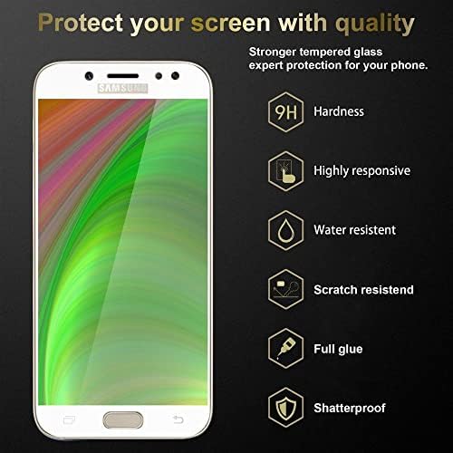 Cadorabo 3x Film de armadura de tela cheia compatível com Samsung Galaxy J7 2017 - filme de proteção em transparente com branco - 3 pacote de 3 -pacote Protection Protect
