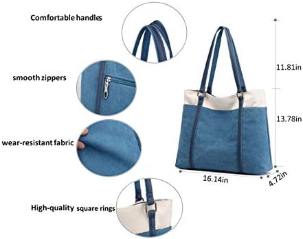 Wxnow feminino laptop saco de sacola de lona bolsa de bolsa de bolsa