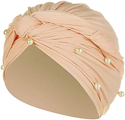 BDDVIQNN CABEÇA CAPO DE ARIMENTO DE CABEÇA para mulheres, Cap Pearl Hat Hat Muslim Beading Turban Ruffle Wrap Baseball Caps