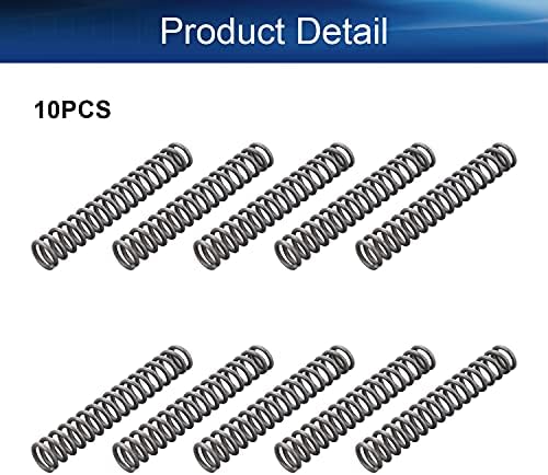 Yinpecly 10pcs aço de mola cinza preto bobina estendida diâmetro comprimido de fio 0,05 , od 0,31, comprimento livre 1,97