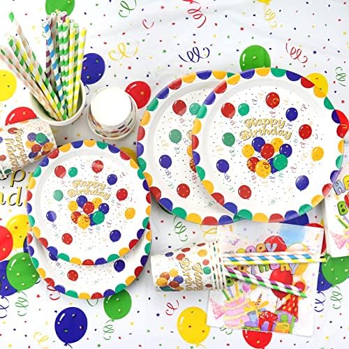 Rainbow Party Supplies Set, Rainbow Birthday Party Supplies Decorações com pratos, xícaras, guardana