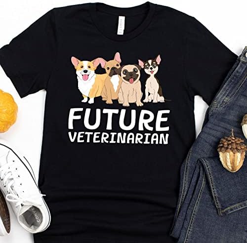 Futura camiseta veterinária, amante de animais presentes presente de tecnologia veterinária, resgate de cães Pet Mama Tee