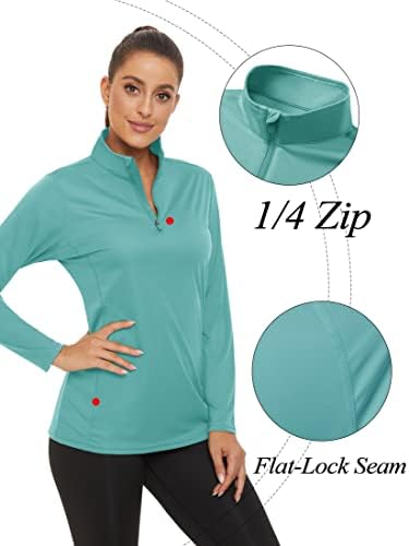 TACVASEN FENHERENS UPF 50+ camisas 1/4 zip de manga longa Camisa de proteção solar Pullover leve camisa seca rápida