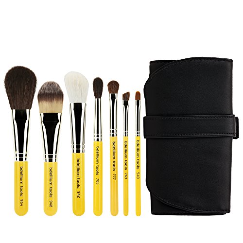 Ferramentas do Bdellium Linha de viagem profissional BASIC 7PC. Pincel conjunto com bolsa de roll-up