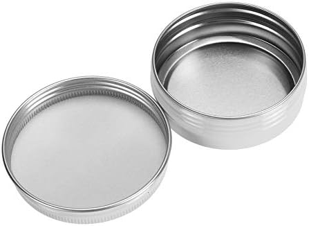 FORAIANEAM 48 PACK 2 OZ LABE LIP BLANCA latas - Recipientes de amostra cosmética redonda de alumínio com tampa de parafuso - latas