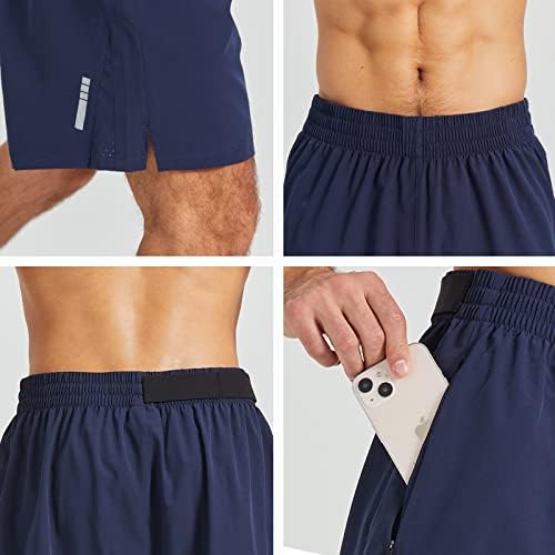 Mover UPUP Men's Workout Scort shorts Quick Dry Athletic Gym Sport shorts para homens com bolsos com zíper e loop de toalhas