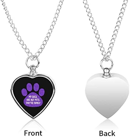 Pawprint Dogs Family Heart Urna Colar Ligloy Urn Pingente de medalhas de medalhas As cinzas de estimação de Kit de preenchimento