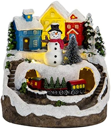 Nuobesty Decoração de Natal Light Up House House Winter Snow Ville